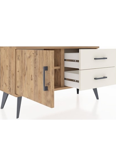 Arges Şifonyer Tek Raflı 2 Çekmeceli Tek Kapaklı 88x30x48 Çam-çam/aytaşı Çam/aytaşı