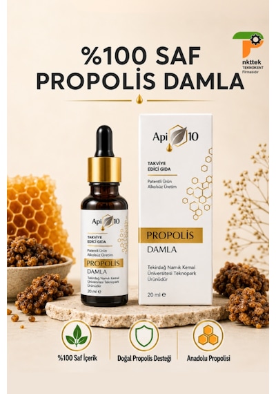 Api10 Propolis Damla Alkolsüz Takviye Edici Gıda 20 ML