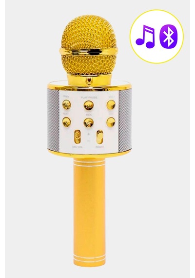 Eğlenceli Karaoke Mikrofon Bluetooth Hoparlör Usb Sd Kart Ve Aux Girişli Bt Hoparlörlü