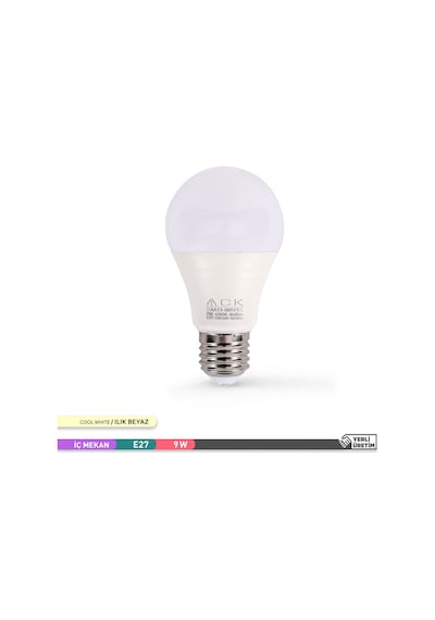 ACK 9W LED AMPUL 840 LUMEN 4000K