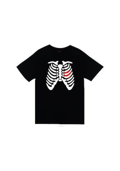 Stoned&Fame Unisex Siyah Kurukafa Baskılı T-shirt SIYAH