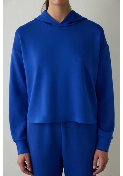 Penti Saks Silky Feel Kapüşonlu Slogan Baskılı Sweatshirt