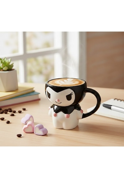 Kuromi Karakterli 3d Tasarım Seramik Kupa Çok Renkli