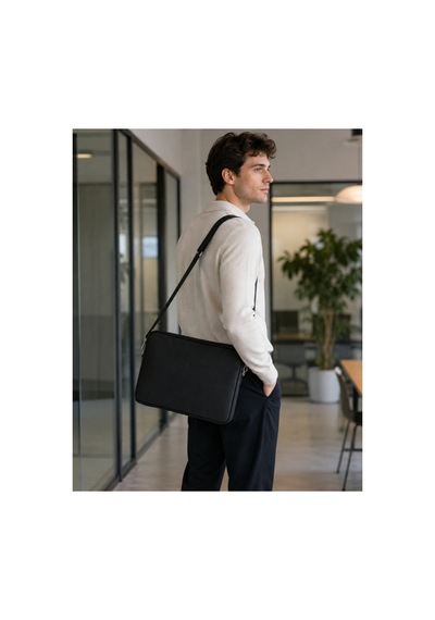 Bags Prime Kumaş Laptop Kılıfı Uzun Askılı 13" / 14" İnç - Siyah
