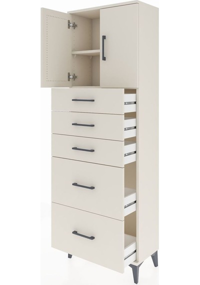 Arges Dolap 2 Raflı 5 Çekmeceli 2 Kapaklı 60x30x182 Aytaşı-ay... Aytaşı