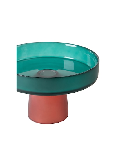 Mudo Home Colors Ayaklı Cam Sunum 18cm- Yeşil Çok Renkli