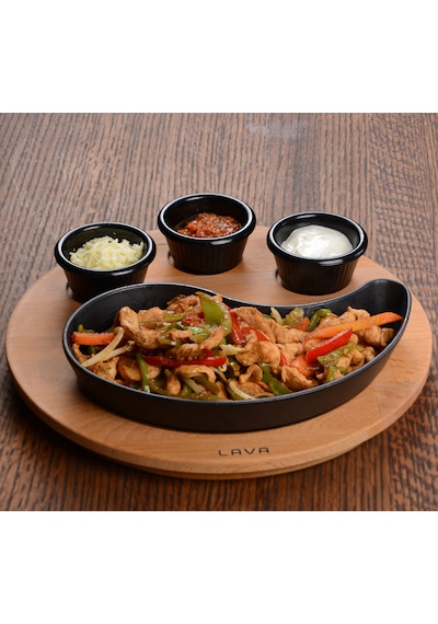 Lava Döküm Damla Formlu Yingyang Fajita Tabağı Ölçü 10x20cm.