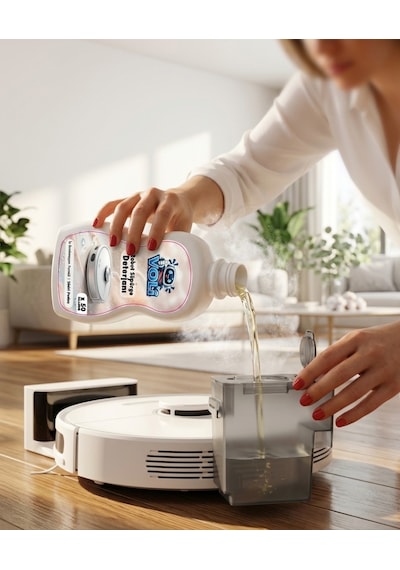 Pudra Kokusu 5 Adet Toplu Avantaj Paket Robot Süpürge Deterjanı Yüzey Temizleme Mop Solüsyonu 5x500 Ml 2'li Set