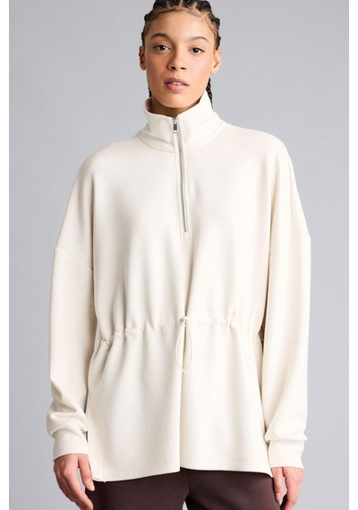 Defacto Long Fıt Dik Yaka Modal Sporcu Sweatshirt F9065ax26sper218 Ekru-er218