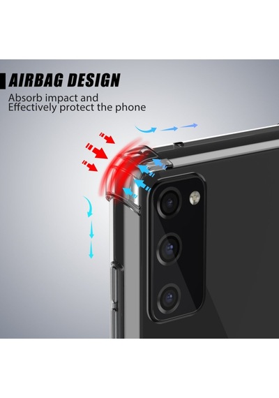 Samsung Uyumlu Galaxy S20 Fe Kılıf Antishock Darbe Emici Şeffaf Silikon