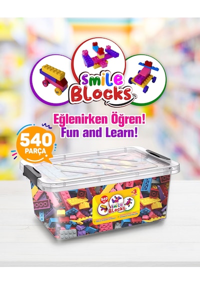 Smile Blocks  540 Parça Plastik Kutulu Mikro Blok