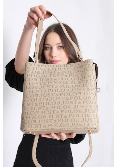 Just Polo Ayarlanabilir Uzun Askılı Kadın Çanta Cüzdan Seti Kum Vizon 28228054