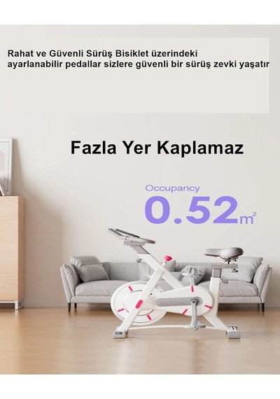 Pb-01 Beyaz Koşu Kondisyon Bisikleti Spin Bike Dikey Egzersiz Ev Koşu Bisikleti Genel