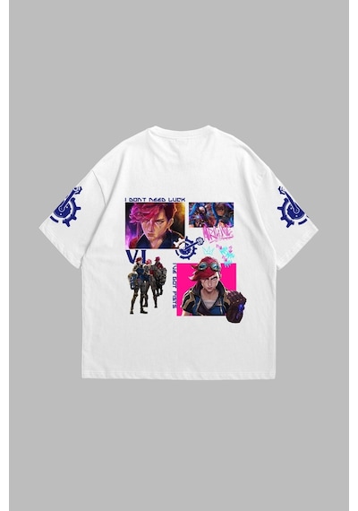 Tarzsokak Vı Arcane Baskılı Oversize Unisex Beyaz