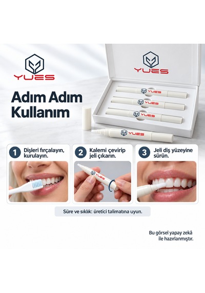 Yues Pap Diş Beyazlatma Kalemi 3'lü Set 3 X 2 Ml