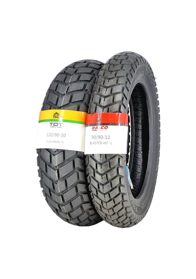 120/90-10 Ve 90/90-12 Tl Tubeless - Dubleks Lastik Takımı