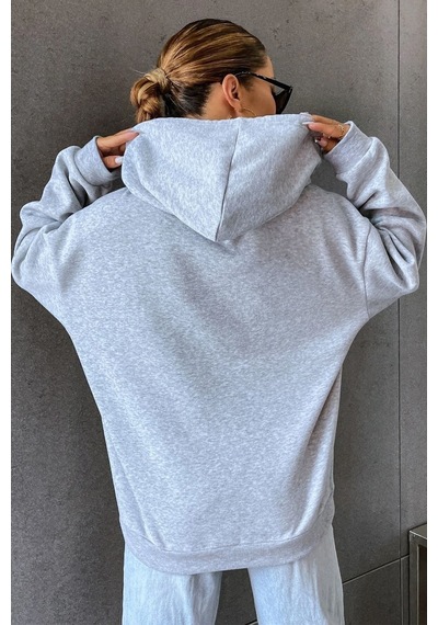 Uyguntarz Unisex Montana Baskılı Sweatshirt Gri