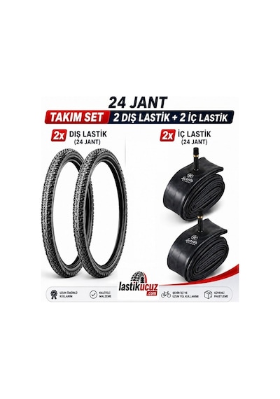 Servis 24x1.95 Dış Lastik Throne Ve İç Lastiği Bisiklet Lastiği Ve İç Lastik 2 Şer Adet Takım
