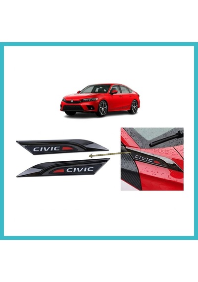 Bezos Honda Civic Fe1 2022 Ve Sonrası Uyumlu Çamurluk Üstü Ventil Dekoru Seti Parlak Siyah Dfnbez
