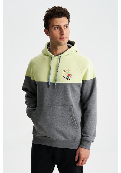 AR-MA Arma Erkek Pamuklu Regular Fit 3 İplik Şardonlu Kanguru Cepli Sweatshirt 001