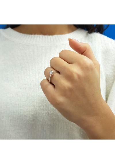 Lova H Renk 0,21 Karat Pırlanta Tektaş Yüzük - IDL Sertifikalı