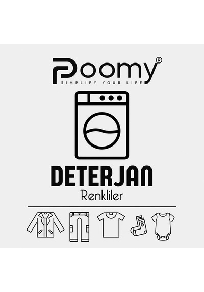 Poomy 1200 Ml Ölçekli Deterjan Kabı, Şeffaf Deterjan Saklama Kutusu, Kapaklı Çamaşır Deterjan Organizeri, Etiket Diğer