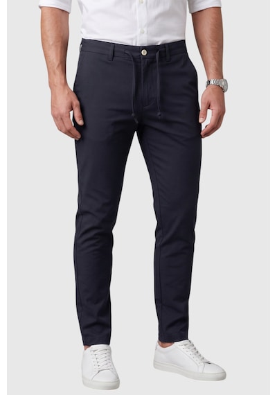 Rizzup Erkek Koyu Lacivert Slim Fit İpli Kumaş Pantolon Dar Kesim Esnek Smart Casual 2601100