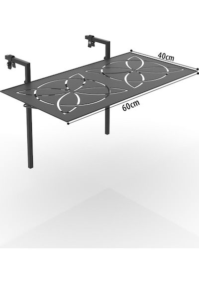 Lazer Kesim Katlanır Metal Balkon Masası