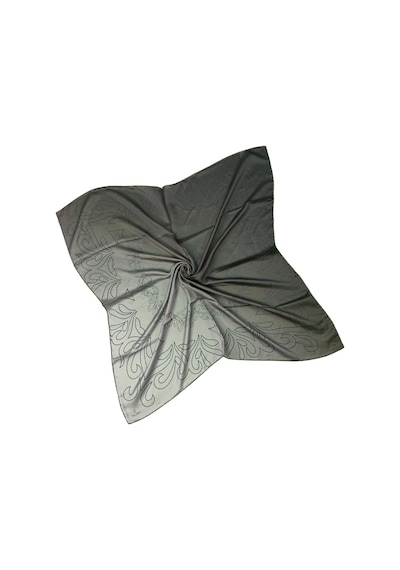 Mim Eşarp Valino Degrade Desenli Şifon Eşarp 90x90 Cm Koyu Gri - Füme