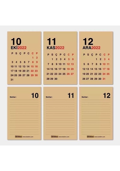 Haftalık Planlayıcı 2027 Masa Takvimi Kırmızı Kraft