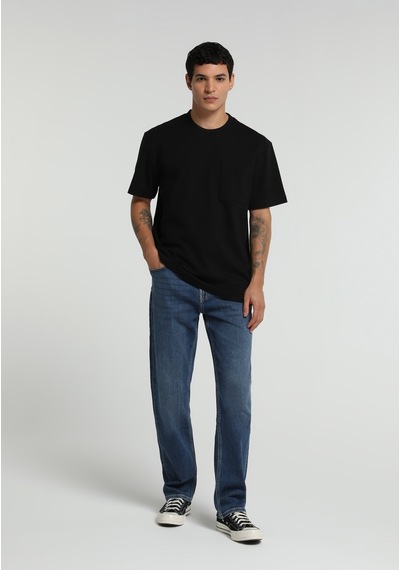 Colin's Colins Relaxed Fit Yuvarlak Yaka Düz Erkek Siyah Kısa Kol Tişört Cl1080498 Q1.v2 Blk