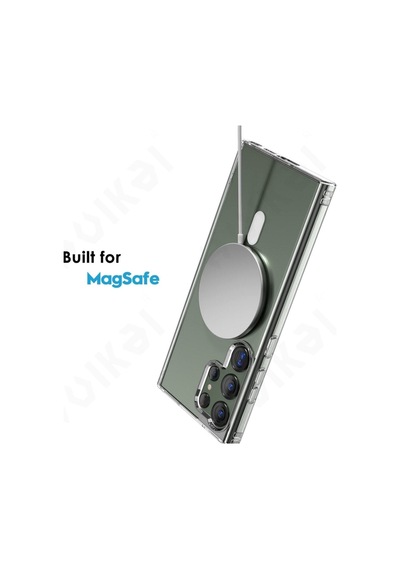 Samsung Galaxy Uyumlu   S23 Ultra Kılıf Tacsafe Wireless Kablosuz Şarj Silikon Renksiz-colr65774