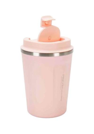 Paslanmaz Çelik Kahve Termos Bardağı 380 Ml Pembe