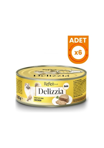 Reflex Plus Delizzia Kıyılmış Tavuklu Yetişkin Konserve Kedi Maması 85 Gr 6 Adet