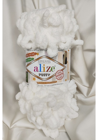 Puffy Beyaz El Örgü İpi 100gr. 9mt. 5'li Paket - Renk: 55