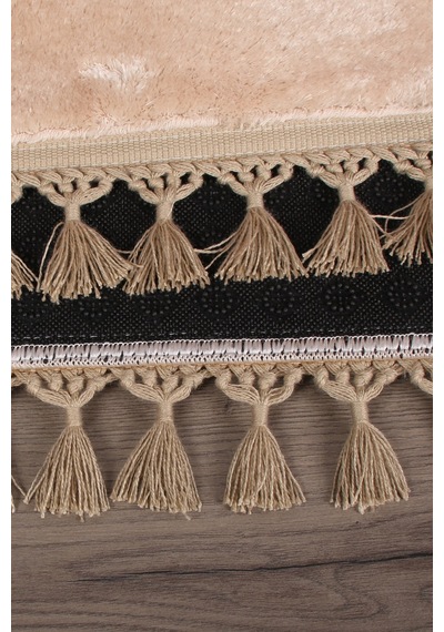 Relax Vizon 60x100 + 50x60 Cm 2'li Köşeli Ponpon Saçaklı Krem