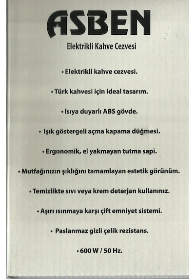 Asben AS-208 600 W Elektrikli Türk Kahve Makinesi