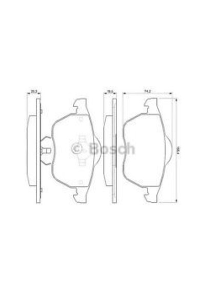 BOSCH 986424460 Ön Balata Bora (98-05)Golf III-Ivpassat (94-96)Octavia 97-A3 (96-03) 156,4X74,2X19,5/20,3 Mm]