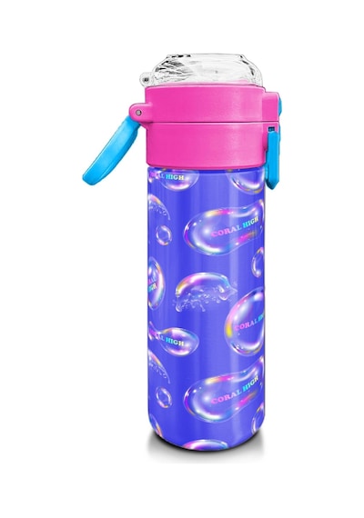 Coral High Kids Lavanta Pembe Baloncuk Desenli Pipetli Ve Direkt İçim Çelik Termos 500 Ml 31981 Lavanta - Pembe