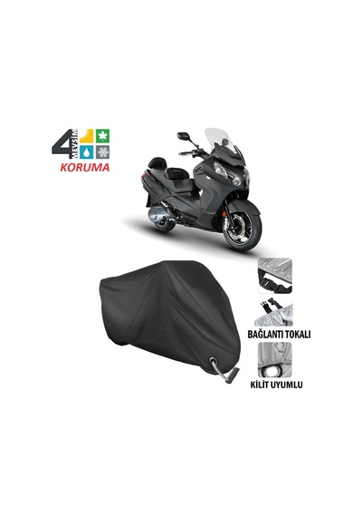Sym Maxi 400I Motosiklet Brandası ( Kilit Uyumlu - Siyah