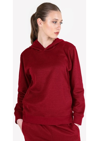 Lescon Kırmızı Kadın Kapüşonlu Sweatshirt 23n-2105