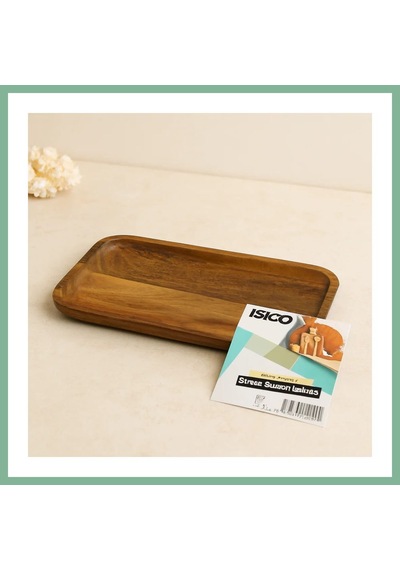 Bşkvirgo Akasya Ahşap Dikdörtgen Servis Tepsisi 25x14x1.4 Cm Bsk2026