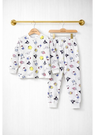 Kuromi Kız Çocuk Pijama Takım St09658 KREM