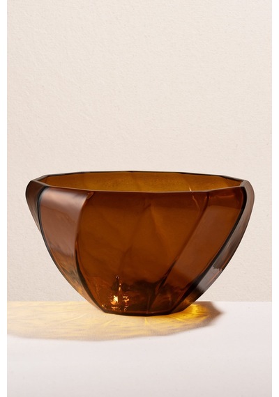 Pasabahce Burgulu Kase Amber 25 Cm Vazo Kahve