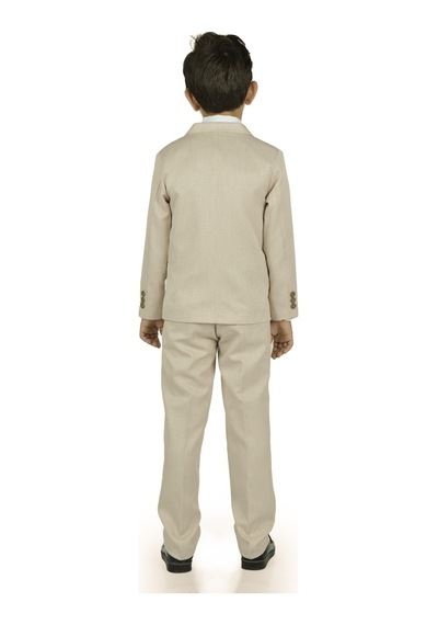 Mnk Baby & Kids 6 Düğme Yelekli Ceketli Çocuk Tam Takım Elbise Mnk0523 Bej