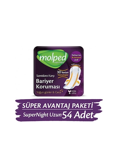 Molped Supernight Uzun Süper Ekonomik Ped 18 Li X 3 Adet PKT.MOLPED.111