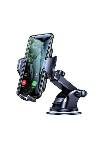 Araç Içi Uzayan Ayarlanabilir Cam Ve Torpido Için Vantuzlu Telefon Tutucu Siyah