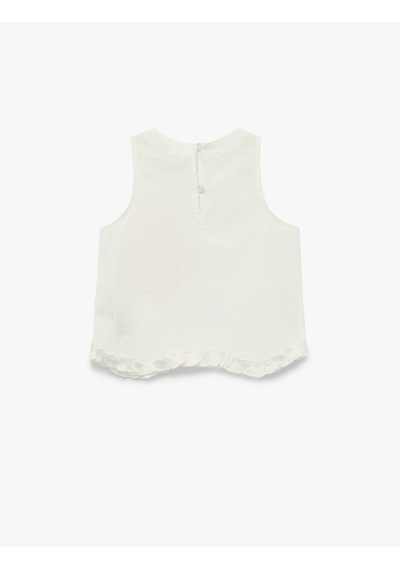 Koton Fırfırlı Beyaz Kız Bebek Bluz 6smg60045aw Beyaz