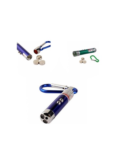 3 Fonksiyonlu Kırmızı Beyaz Işıklı Led Lazer Kedi Köpek Oyuncak Anahtarlık