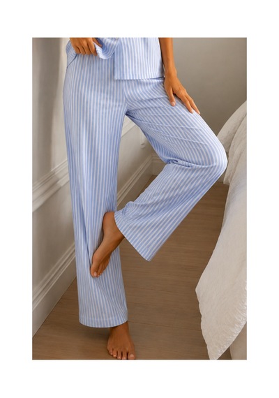 Fit Women Kadın Loose Kalıp Pamuklu Mavi Pijama Takımı